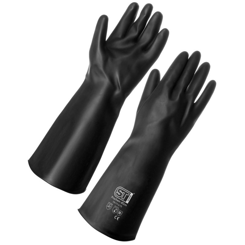 Rubber Long Gloves PPE Latex Gauntlets Anti Chemical Industrial Gauntlet 60CM UK 