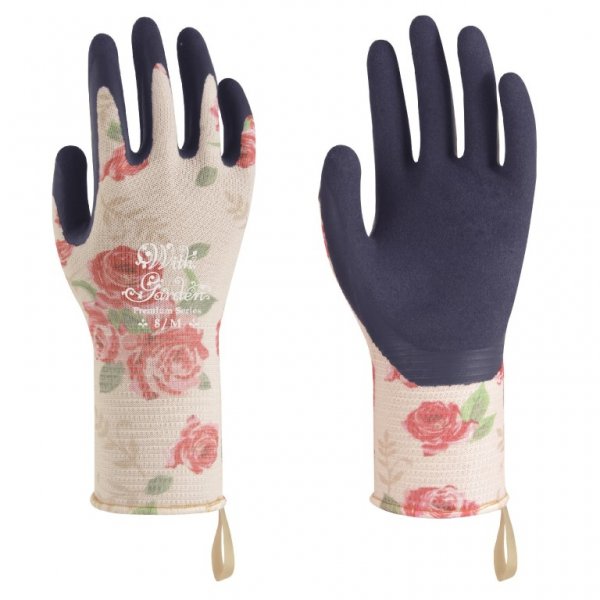 Towa Luminus TOW367 Rose-Patterned Premium Latex-Coated Gardening Gloves